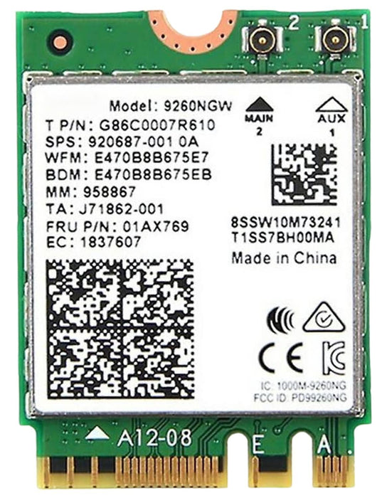 HighZer0 Electronics AC 9260 802.11ac M.2 Bluetooth 5.1 Legacy Network Card | WiFi 5 up to 1.73Gbps, MU-MIMO | Compatible with Intel, AMD, Linux & Windows 10/11 | 9260NGW WiFi Adapter